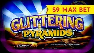 Glittering Pyramids Slot - $9 Max Bet - BIG WIN BONUS!