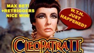 MAX Bet! - Cleopatra II - W.T.H. Just Happened? - Nice Slot Win - Slot Machine Bonus