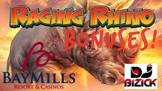 Raging Rhino • SLOT MACHINE • BONUS X TWO & RETRIGGER • BAY MILLS RESORT & CASINO