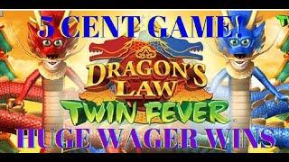 HUGE WAGER 5 Cent Slot Machine Action Twin Fever!! Christmas