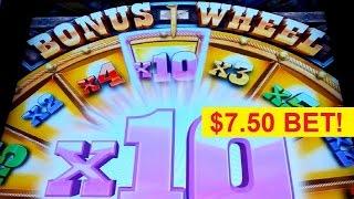 Buffalo Grand Slot - 10x JACKPOT WHEEL Bonus - $7.50 Bet!