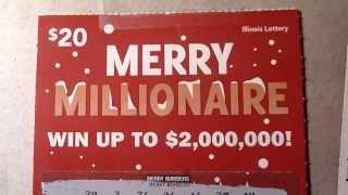 NEW - Merry Millionaire - Illinois Lottery $20 Holiday Instant Lottery Ticket