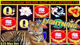 Lightning Link Eyes Of Fortune Slot Machine Up To $25 Max Bet Bonus & BIG WIN | SE-2 | EPISODE #15