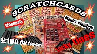 •Scratchcards•..Monopoly•Money Kingdom•£100,00 Loaded•Lucky Lines••