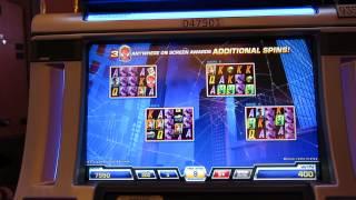Spiderman Slot Machine Bonus! Re-triggered Spins-WMS