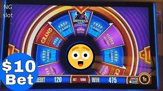 $10 Max Bet Buffalo Slot Machine Bonus Win !!Aristocrat  Wonder 4 Live Play