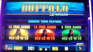 NEW SLOT! Buffalo DELUXE Free Spins Bonus Round Win
