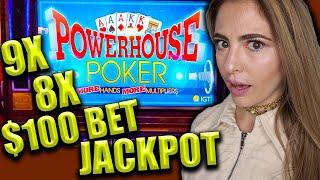 9X + 8X HANDPAY JACKPOT on $100/BET Video Poker!