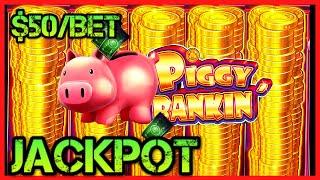 •HIGH LIMIT Lock It Link Piggy Bankin' JACKPOT HANDPAY $50 BONUS ROUND Slot Machine Casino •