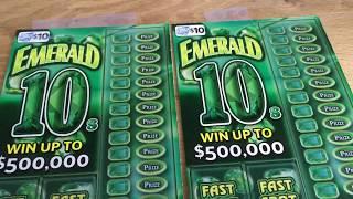 Profit! Scratching two emerald 10s - $10 Instant Lottery Ticket