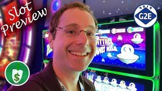 #G2E2018 SG - Invaders Attack from the Planet Moolah, Cash Wizard World, Rocky slot machines
