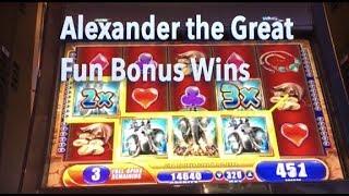 2 Bonus wins on Alexander the Great Slot Machine