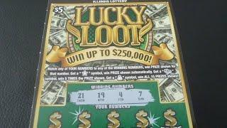 Lucky Loot - $5 Illinois Instant Lottery Scratch Off Scratchcard Video