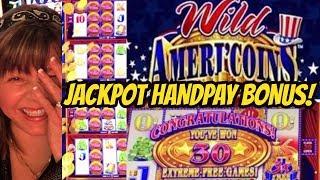 JACKPOT HANDPAY! EXTREME GAMES- WILD AMERI'COINS BONUS-& GAMBINO SLOTS