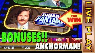 Anchorman  Slot Bonuses - LIVE PLAY - with Slot Traveler! - Slot Machine