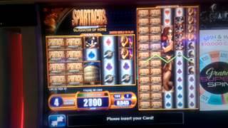SPARTACUS SLOT - NICE BONUS WIN $$$ with FREE SPINS @ Downtown Grand Hotel & Casino Las Vegas