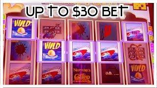 VGT THE HUNT FOR NEPTUNE’S GOLD UP TO $30 BET AT HIGH LIMIT ROOM SKY TOWER CHOCTAW CASINO