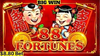 88 Fortunes Slot Machine $8.80 MAX BET  Bonuses Won | Live Slot Play w/NG Slot |