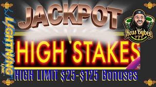 MASSIVE JACKPOTS! High Limit Lightning Link High Stakes Slots $25-$125 Bonuses