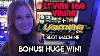 HUGE WIN!!! •️Lightning Link •️and Irving The Viking! Slot Machines!!!