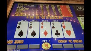 Hand-paid JACKPOT ON THE DRAW! ~Triple Double Bonus Video Poker ~ HIT Four 4s + 3 at ARIA Lift Bar