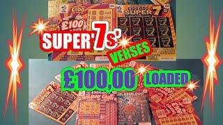 •Scratchcards.•SUPER'7's..Vs..£100,00 LOADED.•plus Holiday Cash•& •£250,000 Blue•‍•️•‍•️