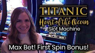 Titanic Heart of the Ocean First Spin Bonus! Nice Win!!!