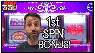 I GOT THE BONUS ON THE FIRST SPIN ON DOUBLE TOP DOLLAR!