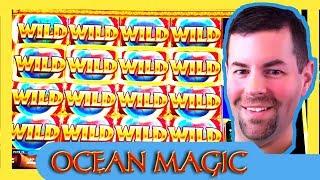 Ocean Magic Slot Machine | Big Win on Small Bet! | Nearly full screen of Wilds!