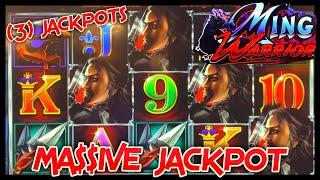 HIGH LIMIT Ming Warrior MASSIVE JACKPOT ⋆ Slots ⋆️(3) HANDPAYS $25 Bonus Round Ainsworth Slot Machin