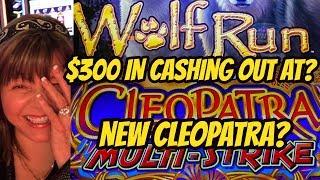 $300 IN ON WOLF RUN & CASHING OUT AT? NEW CLEOPATRA GAME!