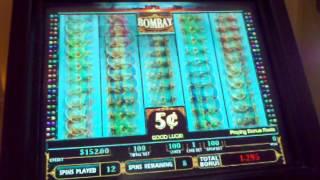 Bombay slot machine Nickel Denom 25 Free spins bonus  Good Win