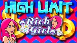 HIGH LIMIT! LIVE PLAY on Rich Girl Slot Machine with Diamond Run Bonuses