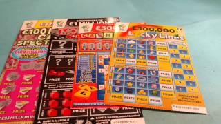 Scratchcards 100 Million Spectacular..Monopoly..Cash Word..Lucky Lines..9x Lucky..
