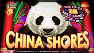 China Shores MAX BET •LIVE PLAY• Slot Machine in Vegas!