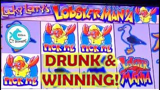 LUCKY LARRY'S LOBSTERMANIA LIVED UP TO IT'S NAME!⋆ Slots ⋆ WINNING SESSION FOR A DRUNK MRS. CT in HL ROOM!