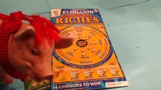 Scratchcard Millionaire RICHES....9x LUCKY..Guess Who turns Up its MOANING STEVE meets Moaning PIG