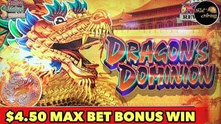 ★ Slots ★️DRAGON DOMINION $4.50 MAX BET★ Slots ★️ SUPER BIG WIN | DRAGON LORD QUEST FULFILLED BONUS 