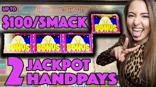 TWO AWESOME Handpay Jackpots on Cleopatra 2 in Las Vegas! Up to $100/Spin!