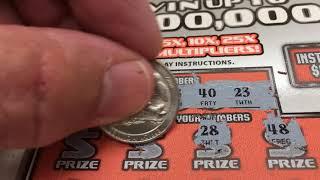 Scratching TWO $10 Instant Lottery Scratchcards - 50X