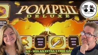 POMPEII DELUXE SLOT MACHINE EXPLODES TO A BIG WIN! BACK UP SPIN BONUS!!