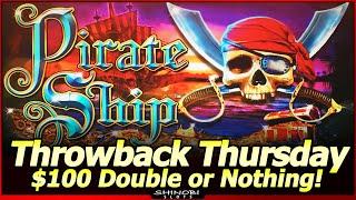 Pirate Ship Slot Machine - 50 Free Games, $100 Double or Nothing! Throwback Thursday in WMS Classic!