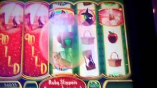 Ruby Slippers max bet slot machine bonus GLENDA