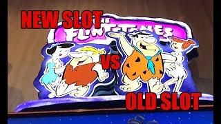 YABBA DABBA DOO BONUS on old vs new Flintstones Slot Machines