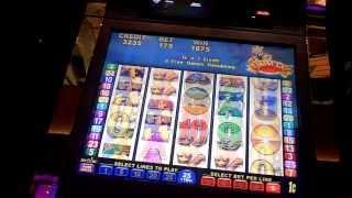 Dolphins Treasure slot machine bonus win at Sands Casino