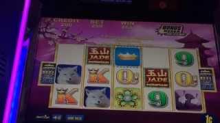 Jade Mountain Slot Machine - Aristocrat - Max Bet Bonus and Crown Bonus Line Hit