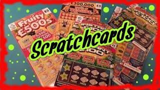 Scratchcards..INSTANT £100..TEMPLE OF TREASURES..FRUITY £500s...CASHLINES...mmmmmmMMM
