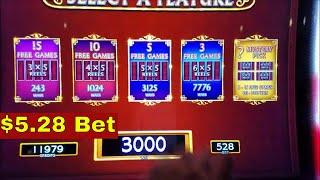 DANCING DRUMS Slot Machine  Bonuses Win , Big Win Line Hit  and Progressive Pick Jackpots