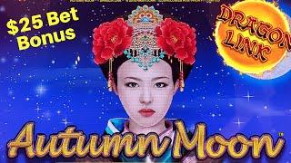 Dragon Link Autumn Moon Slot Machine $25 Bet Bonus & Live Play | Season 2 | Episode #7