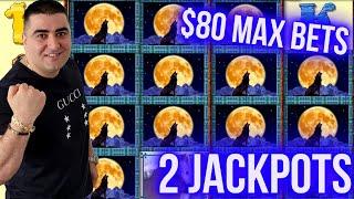 High Limit Wolf Run Slot HANDPAY  JACKPOTS -$80 Max Bet